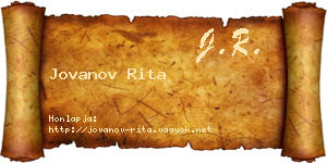 Jovanov Rita névjegykártya